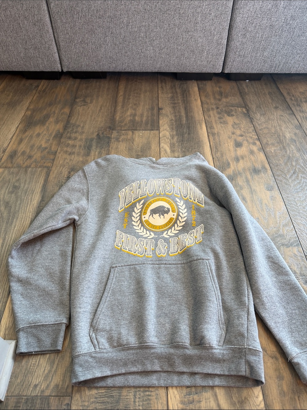 Yellowstone Grey Crewneck Sweatshirt - First & Best Graphic